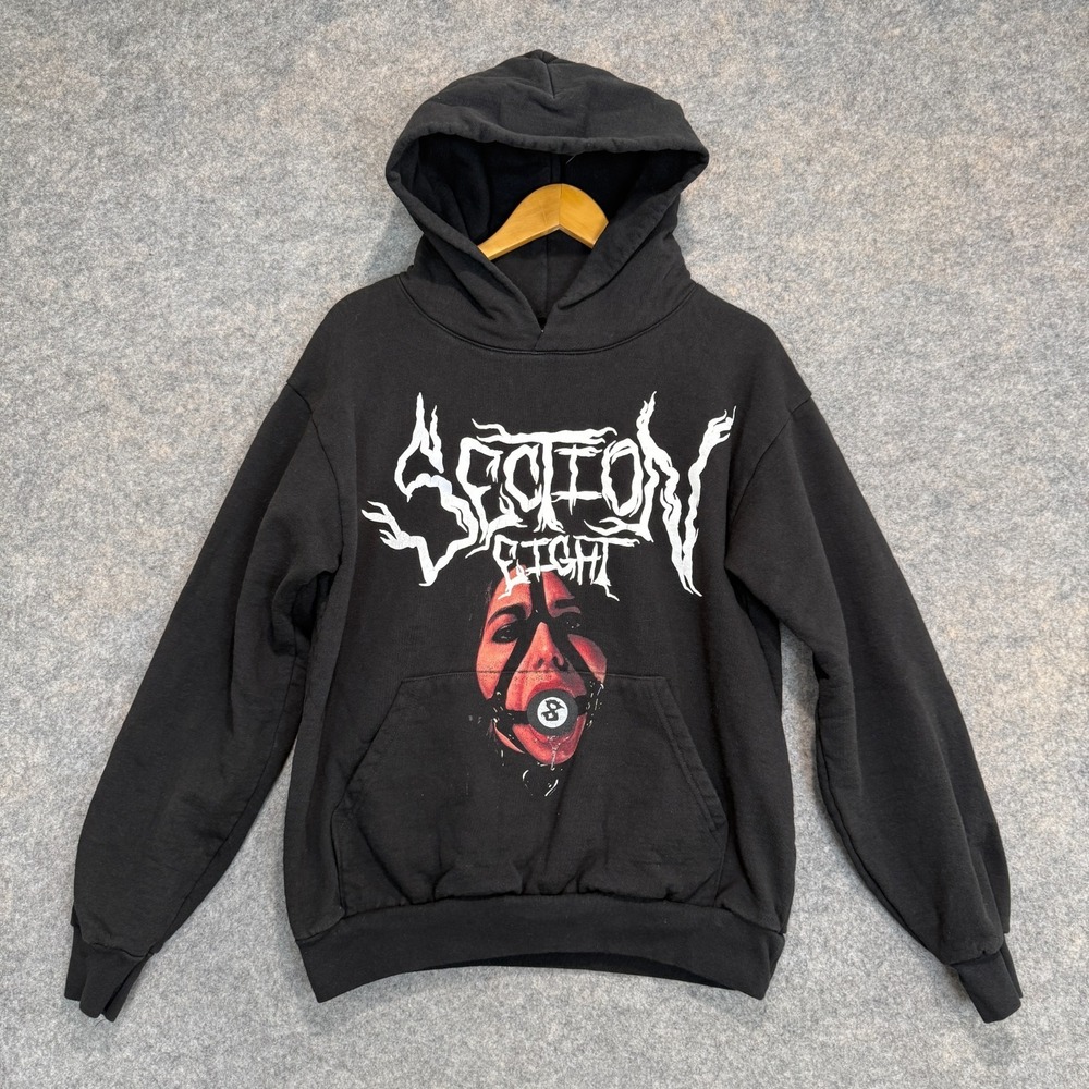 Section 8 Eight Hoodie Sweatshirt Adult Medium 8 Ball Rare Heavyweight Graphic